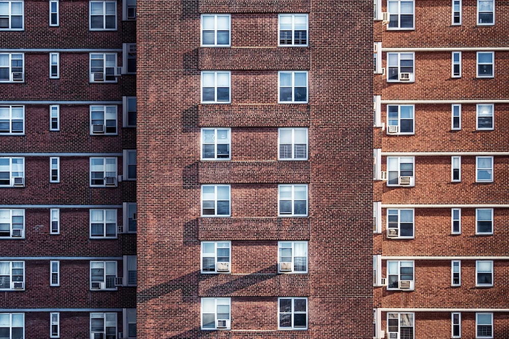 close-up of a block of HMO flats