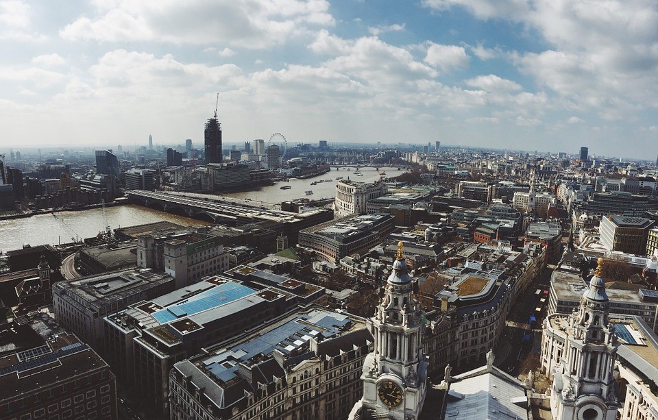 A landscape shot overlooking central London